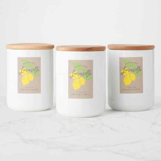 Limoncello Label, Kleine fles, mini-fles Voedselcontainer Etiket (Flessen)