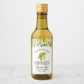 Limoncello Lemon Floral Mini Étiquettes bouteille (Devant)