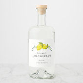 Limoncello Lemon Floral White Likeurfles Etiket (Voorkant)