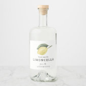 Limoncello Lemon Floral White Likeurfles Etiket (Voorkant)