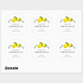 Limoncello Lemon Floral White Ronde Sticker (Vel)
