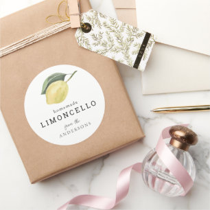Limoncello Lemon Floral White Ronde Sticker