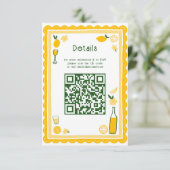 Limoncello Lemonade Aangepaste QR Bruidsdiner Informatiekaartje (Staand voorkant)