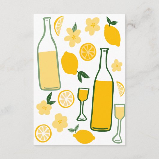 Limoncello Lemonade Aangepaste QR Bruidsfeest Informatiekaartje (Achterkant)