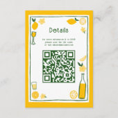 Limoncello Lemonade Aangepaste QR Bruidsmeisjesfee Informatiekaartje (Voorkant)