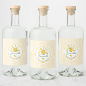 Limoncello Lemonade Lemon Gingham Handgemaakt CUST Likeurfles Etiket (Flessen)