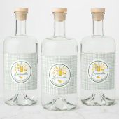 Limoncello Lemonade Lemon Gingham Handgemaakt CUST Likeurfles Etiket (Flessen)