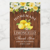 Limoncello Lemons Floral Bois Mini Étiquettes bout (Étiquettes simples)