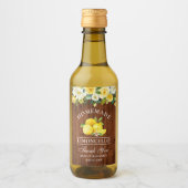 Limoncello Lemons Floral Bois Mini Étiquettes bout (Devant)