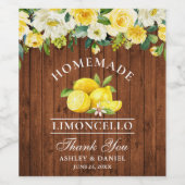 Limoncello Lemons Floral Botte Étiquettes (Étiquettes simples)