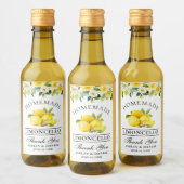 Limoncello Lemons Floral Mini Étiquettes bouteille (Bouteilles)