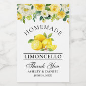 Limoncello Lemons Floral Mini Étiquettes bouteille (Étiquettes simples)