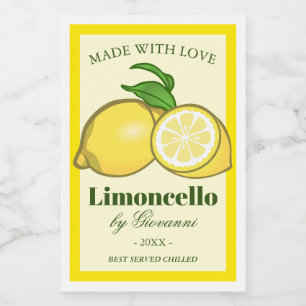 Limoncello Likeur Limoncino Citroenen Voedselcontainer Etiket