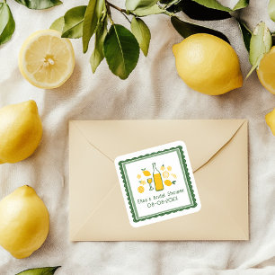 Limoncello Limonade Citroen Aangepaste Bruidsdouch Vierkante Sticker