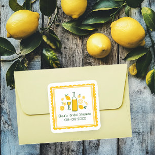 Limoncello Limonade Citroen MAAK ZELF Bruiloftfees Vierkante Sticker