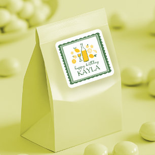 Limoncello Limonade Citroen VERJAARDAG Op Maat Vierkante Sticker