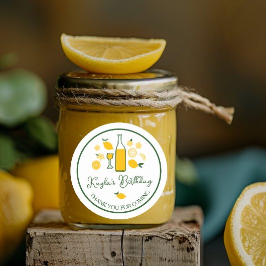 Limoncello Limonade Lemon CUSTOM Verjaardag Ronde Sticker