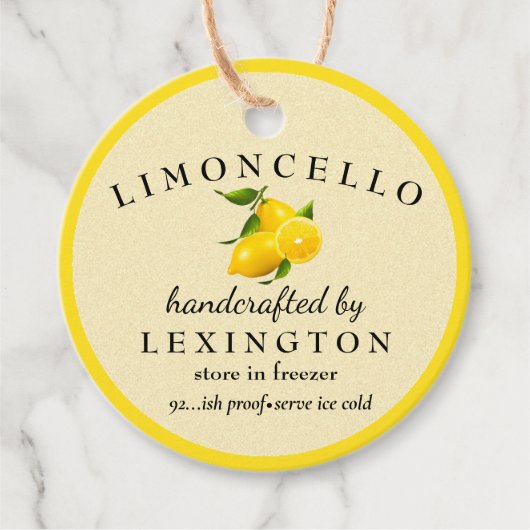 Limoncello Modern voor een fles Bedankjes Labels (Voorkant)