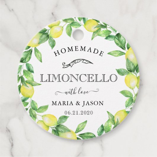 Limoncello Monogram Favor Classic Bedankjes Labels (Voorkant)