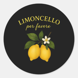 Limoncello Per Favore Italiaanse T-shirts Voor Vro Ronde Sticker