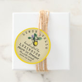 Limoncello ronde fles opknoping bedankjes labels (In situ)