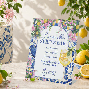 Limoncello Spritz Bar Italiaanse citroen bruidsdou Reclamebord Met Voetstuk