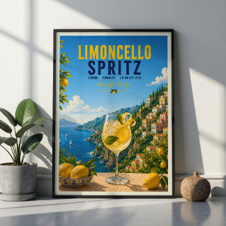 Limoncello Spritz Cocktail Amalfikust Italië Poster