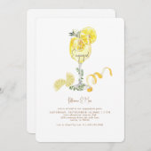 Limoncello Spritz Gold Text Engagement Party Kaart (Voorkant / Achterkant)