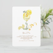 Limoncello Spritz Gold Text Engagement Party Kaart (Staand voorkant)
