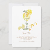 Limoncello Spritz Gold Text Engagement Party Kaart (Voorkant)