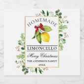 Limoncello Verdure Joyeux Noël Bottle Étiquettes (Étiquettes simples)