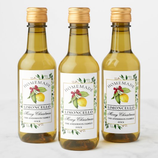 Limoncello Verdure Noël Mini bouteille Étiquettes (Bouteilles)