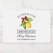 Limoncello Vrolijk Kerstmis Kleine Fles Labels Sparkling Wijnetiket (Enkel label)