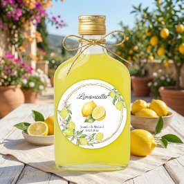 limoncello waterverf citroen trouw zomer ronde sticker