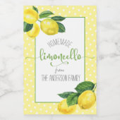 Limoncello waterverf lemon aangepaste scriptpunt wijn etiket (Enkel label)