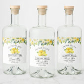 Limoncello Waterverf Lemons Floral Likeurfles Etiket (Flessen)