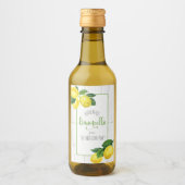 Limoncello waterverf lemons rustige scriptnaam wijn etiket (Voorkant)