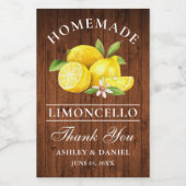 Limoncello Wood Merci Mini Étiquettes bouteille (Étiquettes simples)