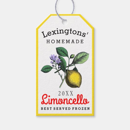 Limoncello  zelfgemaakt flesje Label | Cadeaulabel (Voorkant)