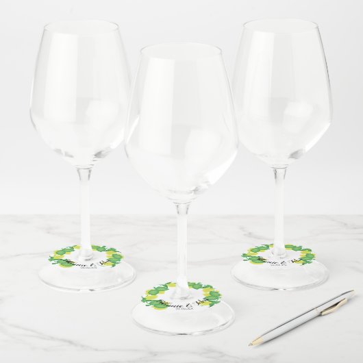 Limoncillos Lime Lemon Design - Koppelnaam Wijnglaslabel (Set)