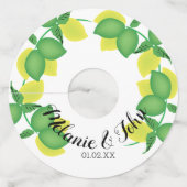 Limoncillos Lime Lemon Design - Koppelnaam Wijnglaslabel (Voorkant)