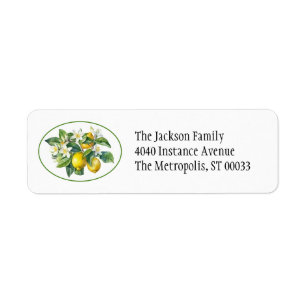 Limonenboom Takken Watercolor Label