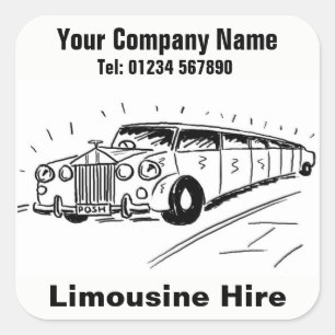 Limousine Autohuur Vierkante Sticker