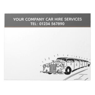 Limousine Car Hire Service-Cartoon voor persoonlij Notitieblok