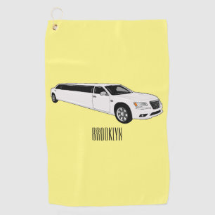 Limousine cartoon illustratie golfhanddoek