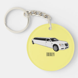 Limousine cartoon illustratie sleutelhanger