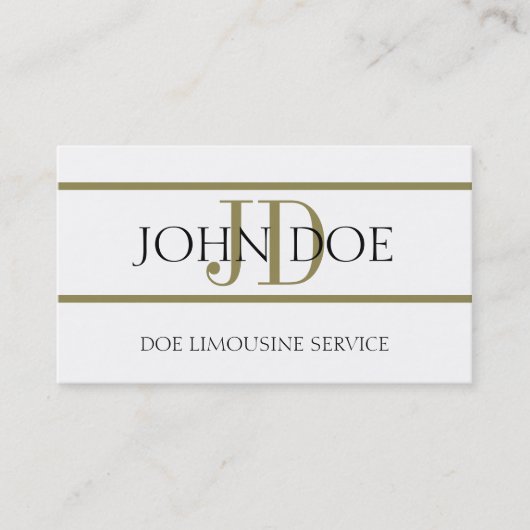 Limousine Service White/Gold Stripe Visitekaartje (Voorkant)