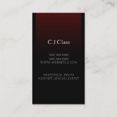 Limousines, Limo Services, Driver Carte de visite (Dos)