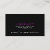 Limousines, Limo Services, Visitekaartje voor driv (Achterkant)