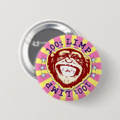 Limp 100% Funny Monkey Badge Ronde Button 5,7 Cm (Voorkant /achterkant)